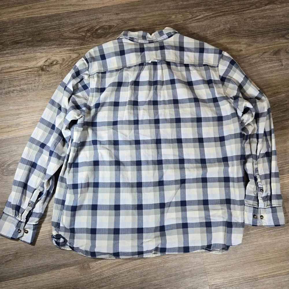 The North Face Flannel Shirt Mens XXL Plaid Cotton Button Down Heavyweight